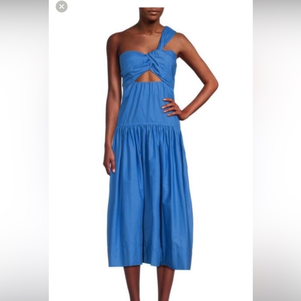 ALC eyelet one shoulder midi dress